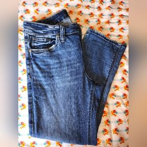 Silver Jeans Co brand size W28/L23.5 Elyse capri blue denim
